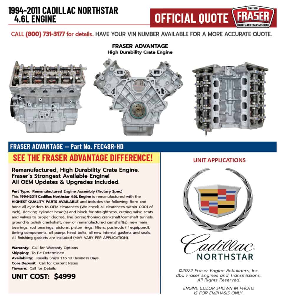 4.6L Cadillac Northstar Engines | Fraser Engines And Transmissions