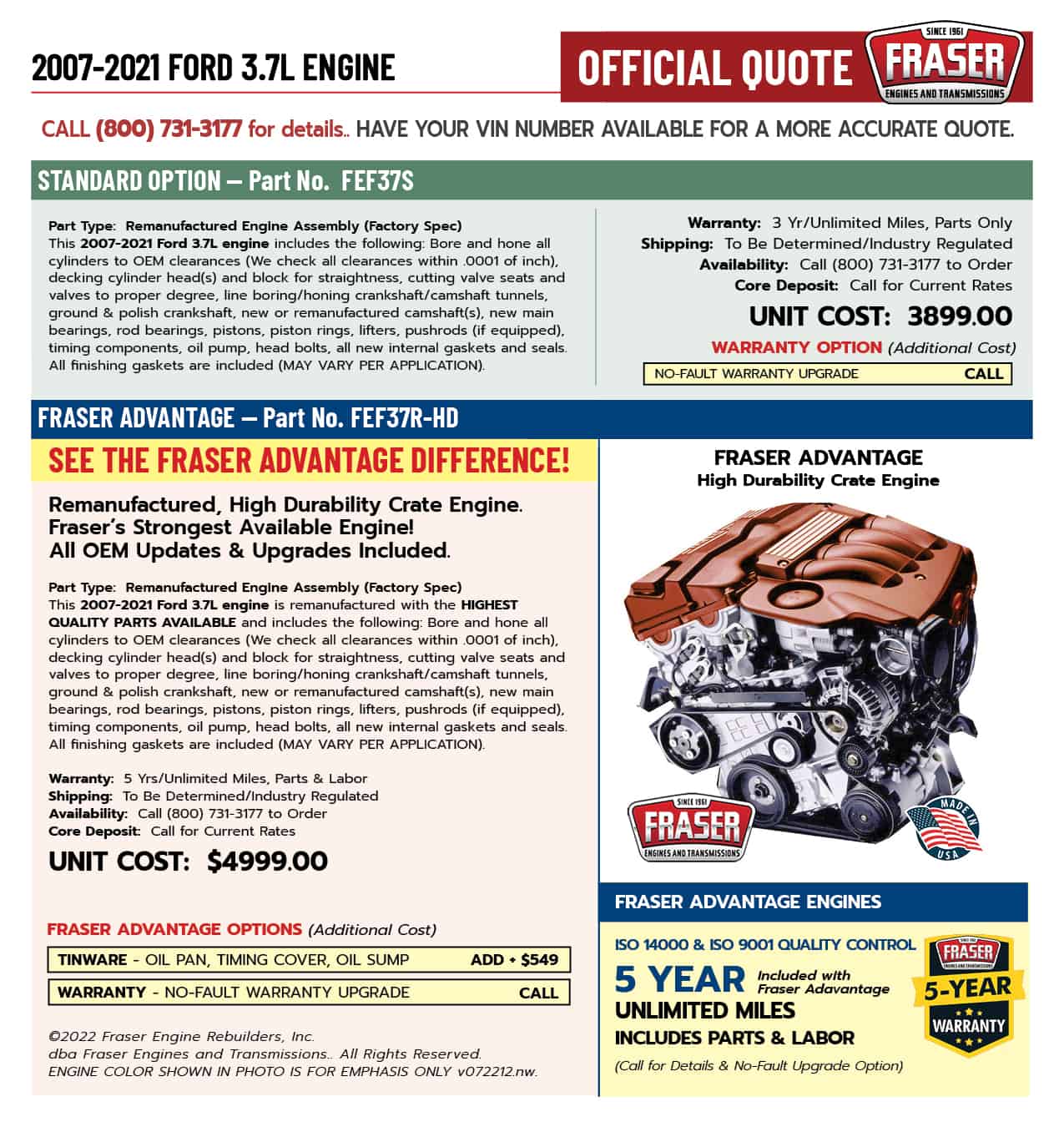 2007-2020 Ford 3.7 Liter Engines