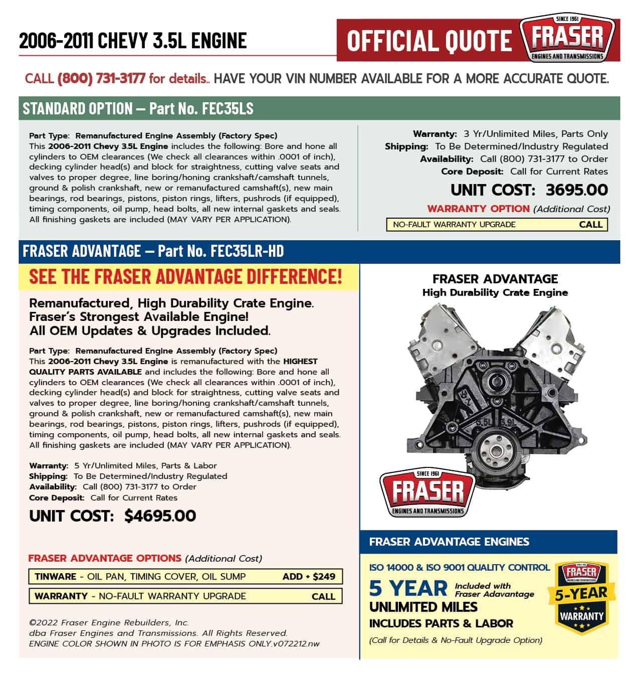 2006-2011 Chevrolet 3.5 Liter Engine