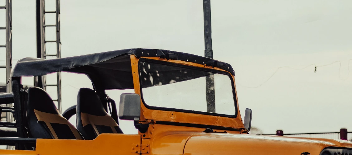 close-up of jeep soft top