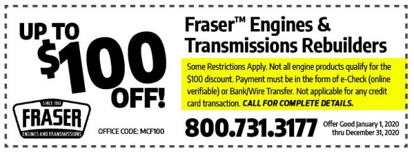 100 Off Coupon Fraser Engines